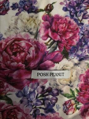 Posh Peanut Reversible Bamboo Baby Blanket Floral Peony Pink Lilac Gingham